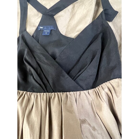 Gap Black and Olive Green Silk & Cotton Dress w/Pockets Size 0 - Picture 3 of 8